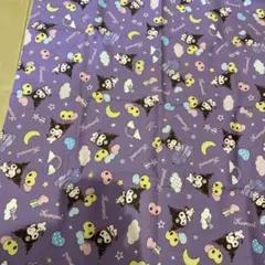 サンリオ　クロミ　生地　布　ハギレ　ハンドメイド　オックス　紫