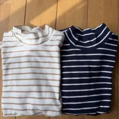 UNIQLO ボーダー 長袖カットソー 150サイズ 2枚セット ヒートテック