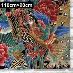 シーチング生地 孔雀 グリーン 110cm×90cm