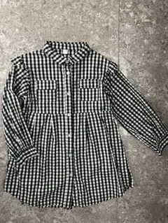 チェック柄 長袖シャツワンピース サイズ120
