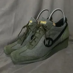 NO NAME 36 23cm ウェッジソール スニーカー 厚底 カーキ ロゴ