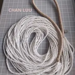 CHAN LUU、チャンルー、ビーズ、ロング、ネックレス、アクセサリ－、白色