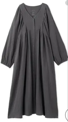 ジェラートピケ　マタニティガーゼワンピース　チャコールグレー