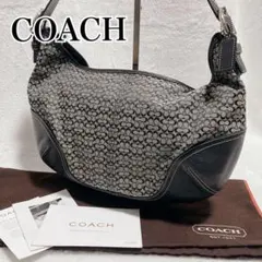 【極美品】COACH コーチ ワンショルダーバッグ シグネチャー ブラック