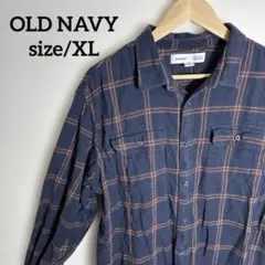 パ*イ様 【US古着】OLD NAVY ダブルポケット チェック総柄 ネルシャツ