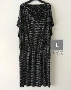 【L】L’EQUIPE ワンピース黒 花柄 レキップのサムネイル
