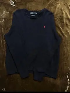 90s ポロラルフローレン archive XXL ピマコットン ニット 刺繍