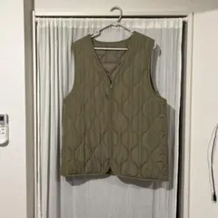 UNCLIP キルティングベスト カーキ M