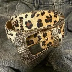 スタッズベルト ウエスタンベルト ヒョウ柄 bigboy y2k グランジ