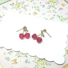 No.493☆さくらんぼ ピアス イヤリング マスクチャーム