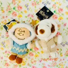 USJ チャーリーブラウン　スヌーピー　ぬいぐるみキーチェーン　クリスマス