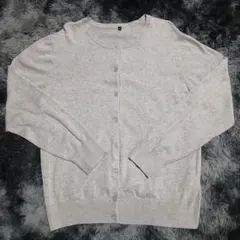 グレー カーディガン 丸襟　3L