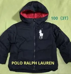 ポロ・ラルフ・ローレン フード付きダウンジャケット3T 黒(クリーニング済み)