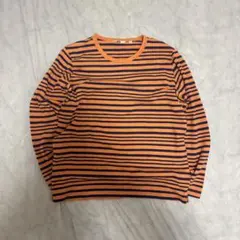 か*ん様 00s old uniqlo ボーダーロンT オレンジ×青 cityb
