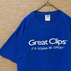 1632【US古着】半袖　メンズTシャツ　プリント【M】青　ハイチ製　インポートのサムネイル