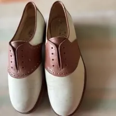 HUSH PUPPIES スリッポンシューズ ホワイト/ブラウン　中古！のサムネイル