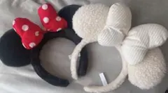 ミニーマウス風ふわふわカチューシャ2点セット