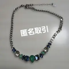 UNTITLED ネックレス 寒色系ビジュ－ シルバーカラー