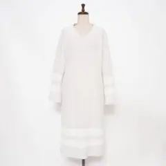 ジェラートピケ パウダーラインボーダードレス ルームウェア グレー F*HD90