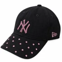 ニューエラ WEGOコラボ ブラック ピンクラインストーンキャップ NEWERA