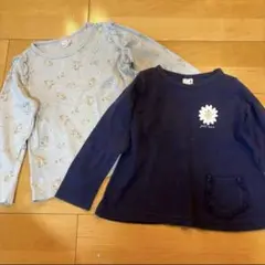 petit main プティマイン 長袖Tシャツ 2枚セット 花柄 110