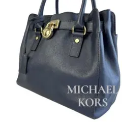 MICHAEL KOCS マイケルコース ハンドバッグ　ネイビー　サフィアーノ