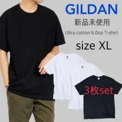 新品未使用 ギルダン ウルトラコットン 半袖Tシャツ 白黒 3枚セット XL