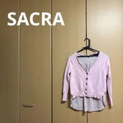 I SACRA サクラ長袖 変形カーディガン ピンク38のサムネイル