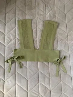 オリーブグリーン Vネック ビスチェ Fサイズ