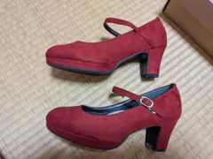 赤 スエード ハイヒール・パンプス Sサイズ