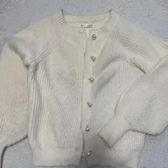 冬服　レディース　ニット　カーディガン　ホワイト　カジュアル　高見え❤︎