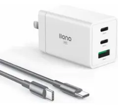 llano 65W PD充電器 タイプc 充電器　GaN Swift搭載