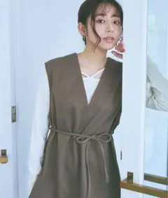 mysty woman ミスティウーマン　ベスト・ジレ　ブラウン