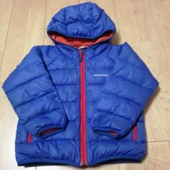 mont-bell フード付きダウンコート 青