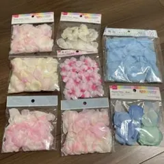 造花 花びら ペタル ピンク系ミックス　ホワイト系　水色　ブルー　8セット