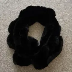 ブラックファーネックウォーマー　リアルファー　スヌード