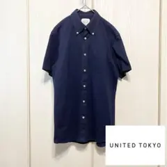 【美品】 UNITED TOKYO 鹿の子 ボタンダウン 半袖 シャツ