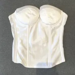 ホワイト ブライダルインナー E80 コルセット　ビスチェ　拡張フック付き