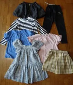 子供用 シャツ ワンピース パンツなど まとめて7点セットsize110-130