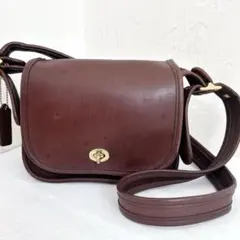 【希少】OLD COACH オールドコーチ ターンロック ショルダーバッグ 茶のサムネイル