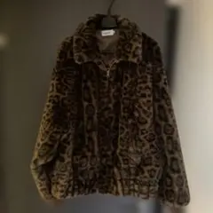 ATELANE BRNレオパード フリースジャケット L