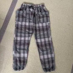 BREEZE グレー系チェック ロングパンツ