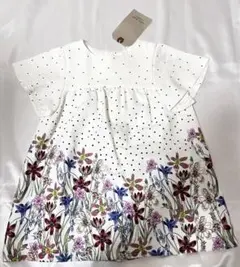 【新品未使用】ZARA ベビーワンピース92cm 花柄　水玉
