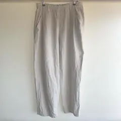 studio CLIP　綿麻ヘリンボーン　タックワイドパンツ