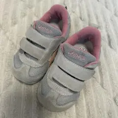 アシックス　スニーカー　ライトグレー×ピンク　14cm