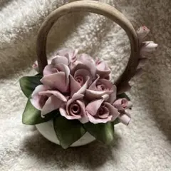 【イタリア製】Capodimonte カポディモンテ 陶花 薔薇 バスケットのサムネイル