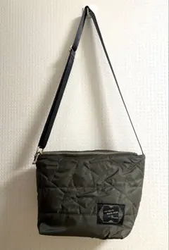 ikka★キルトデザインショルダーバッグ☆カーキ