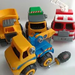 はたらくくるま　マシーンメーカー　4台セット　消防車・ゴミ収集車他