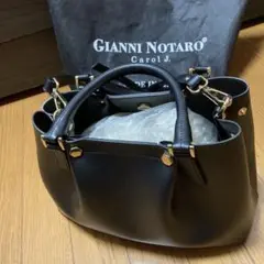 専用GIANNI NOTARO ブラック ハンドバッグ　ショルダーバッグ　黒