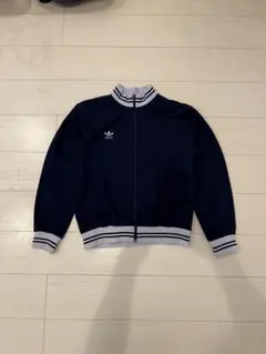 80s adidas アディダス　トラックジャケット　デサント製　ネイビーM